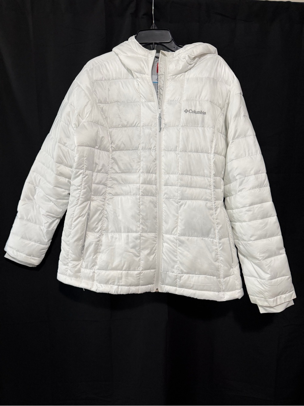 Columbia White Hooded Puffer Jacket for women